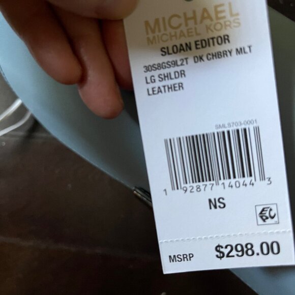 Michael Kors Sloan Editor Large Crossbody Bag Chambray Multi Gold - Picture 9 of 9